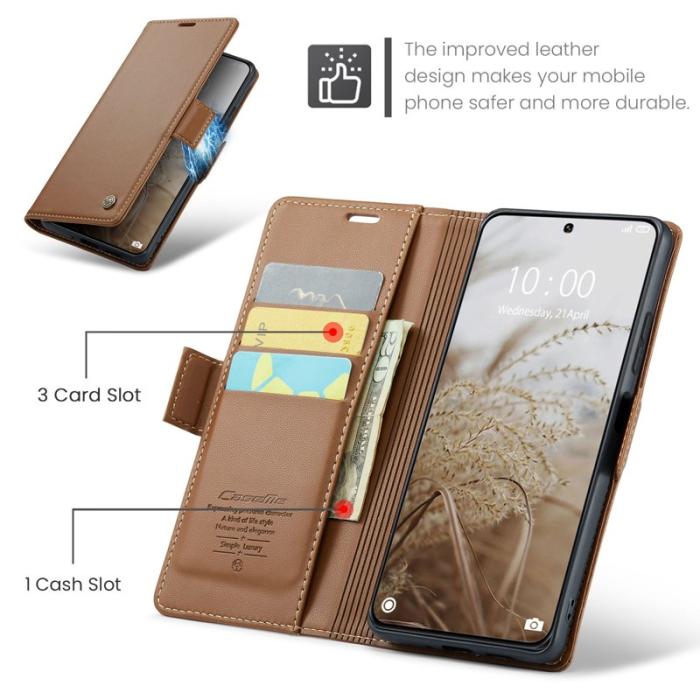 Caseme - CASEME 023 Series Mobilskal till Xiaomi 14 Ultra RFID-Skydd Brun