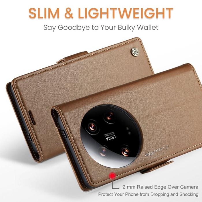 Caseme - CASEME 023 Series Mobilskal till Xiaomi 14 Ultra RFID-Skydd Brun