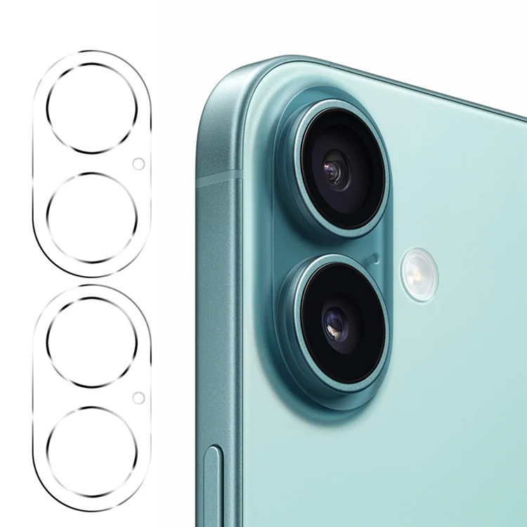 [2-Pack] BOOM iPhone 17/16 Kameralinsskydd Härdat Glas | 5468 | AlltMobil