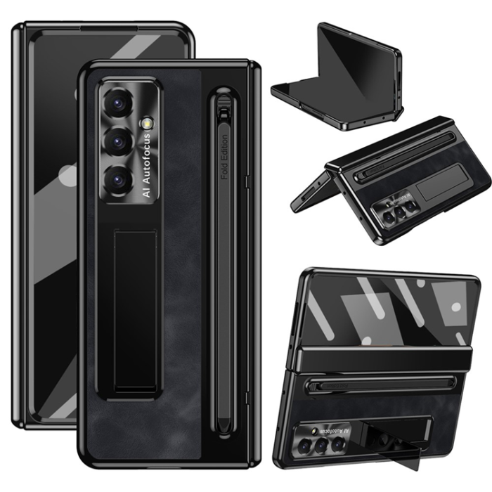 A-One Brand - Galaxy Z Fold 7 Mobilskal Kickstand med Stylus - Svart