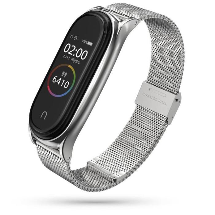 UTGATT - Tech-Protect Milaneseband Xiaomi Mi Smart Band 5/6/6 NFC Silver