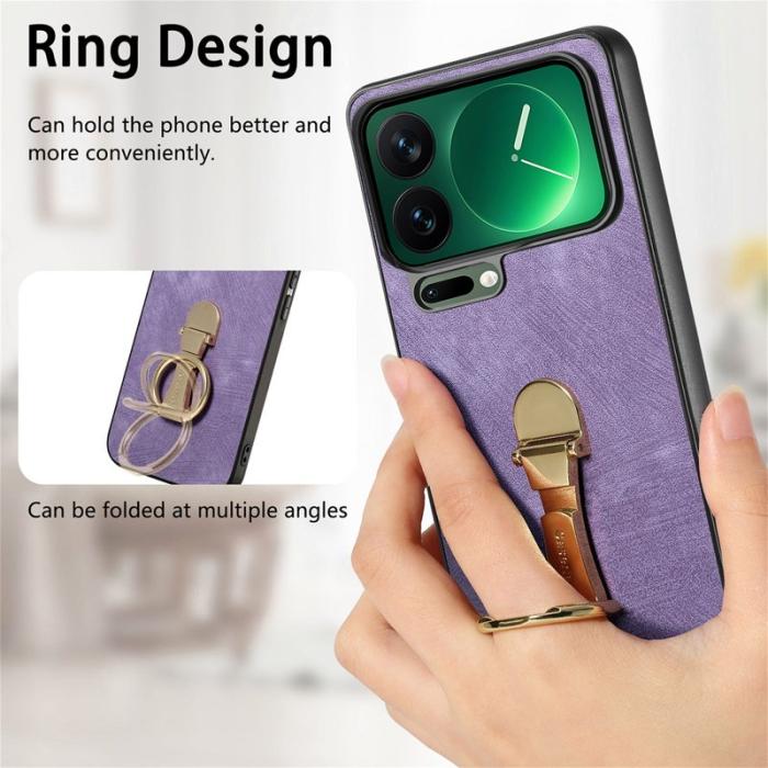 CASENEO - CASENEO Xiaomi 17 Pro Fodral - Fällbart Kickstand Retro Konstläder - Lila