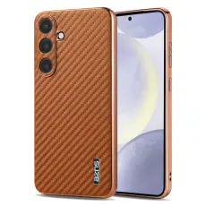 AZNS - AZNS Samsung Galaxy S25 Fodral Electroplating PU+TPU - Brun