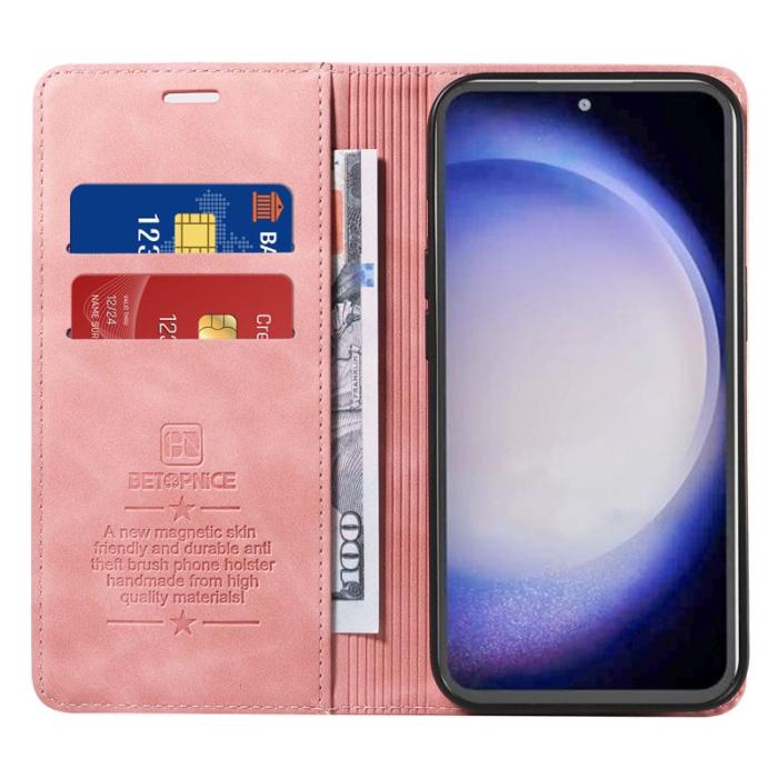 BETOPNICE - BETOPNICE 003 Plånboksfodral för Samsung Galaxy S23 FE Konstläder - Rosa