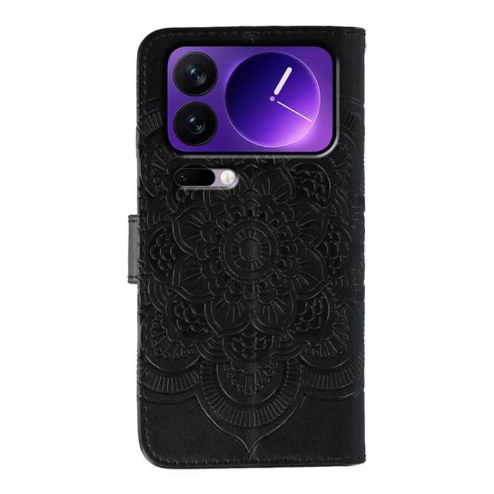 A-One Brand - Xiaomi 17 Pro Konstläder Plånboksfodral Rhinestone Mandala Imprint