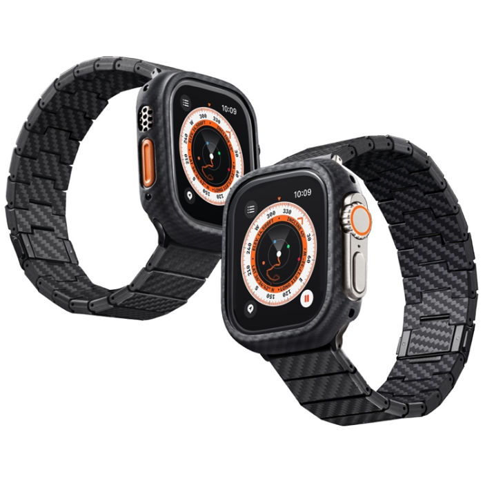 PITAKA - Pitaka Apple Watch (40/44/45/46/49) Armband Carbon Fiber - Svart