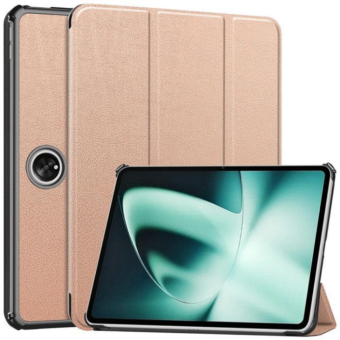 A-One Brand - OnePlus Pad Fodral Smart Tri-Fold Stand PU-Läder - Rosa Guld