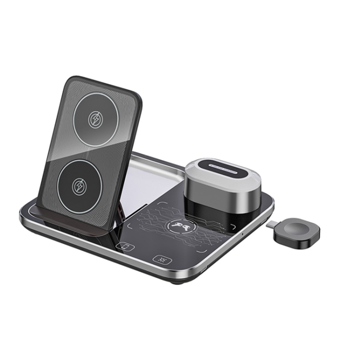 OEM - 3in1 Trådlös Laddare iPhone, Apple Watch, Airpods med Nattlampa R12
