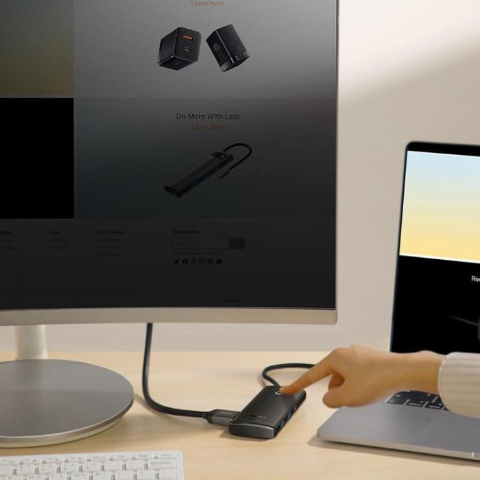 BASEUS - Baseus Lite Series 6-Port HUB Adapter USB-C - Svart