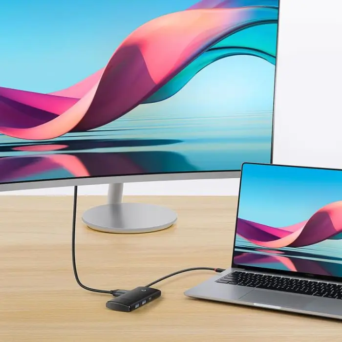 BASEUS - Baseus Lite Series 6-Port HUB Adapter USB-C - Svart