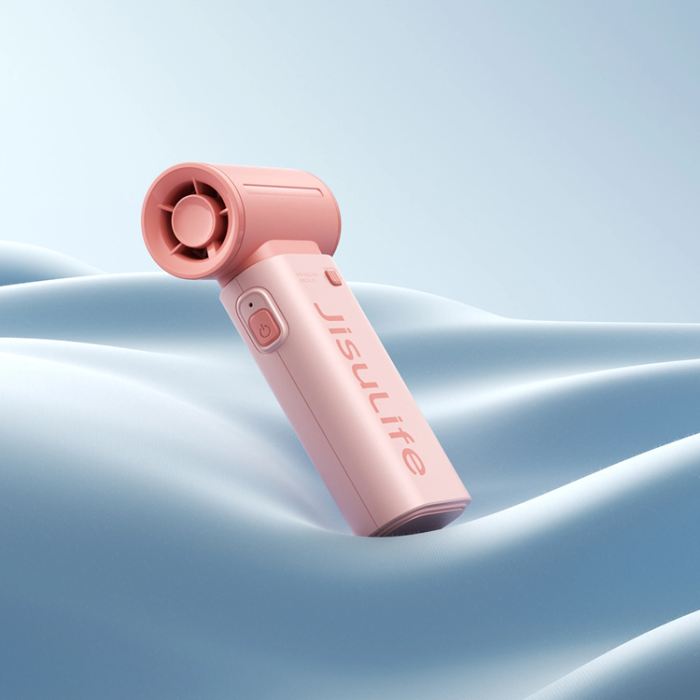 Jisulife - Jisulife Bärbar USB Handfläkt 3600 mAh Life9 - Rosa