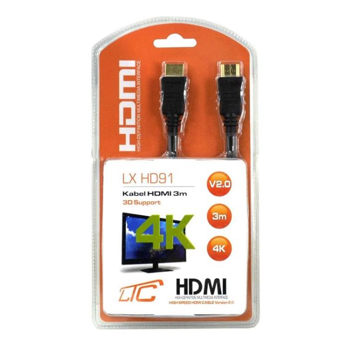 OEM - HDMI Till HDMI kabel 4K v2.0 3m - Svart