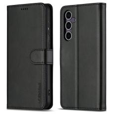LC.imeeke - LC.IMEEKE Samsung Galaxy A36 5G Pl&aring;nboksfodral Konstl&auml;der - Svart