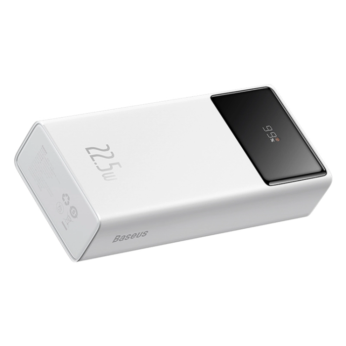 BASEUS - Baseus Powerbank 30000mAh 22.5W USB-A - USB-C Kabel 30cm Vit