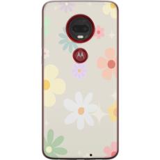 iSecrets - Genomskinligt Skal kompatibel med Motorola Moto G7 Plus med fejdande blommor