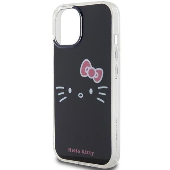 Hello Kitty - Hello Kitty iPhone 15 Mobilskal Hello Kitty IML Kitty Face - Svart