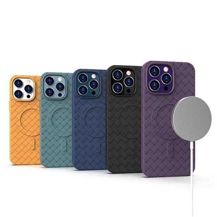 OEM - iPhone 15 Mobilskal Magsafe Woven - Blå