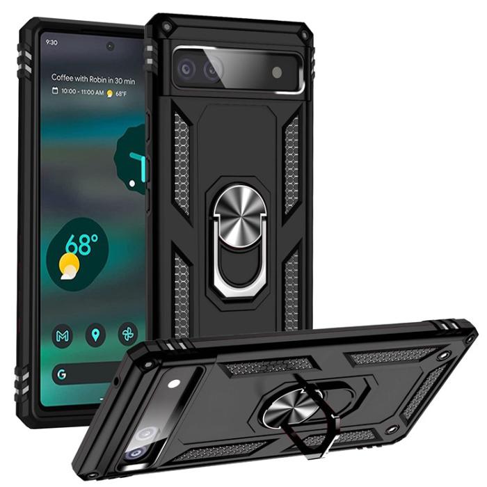 A-One Brand - Google Pixel 6a Skal Ringhållare Kickstand - Svart
