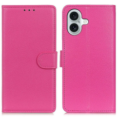 A-One Brand - iPhone 17 Plånboksfodral Litchi Texture - Rosa