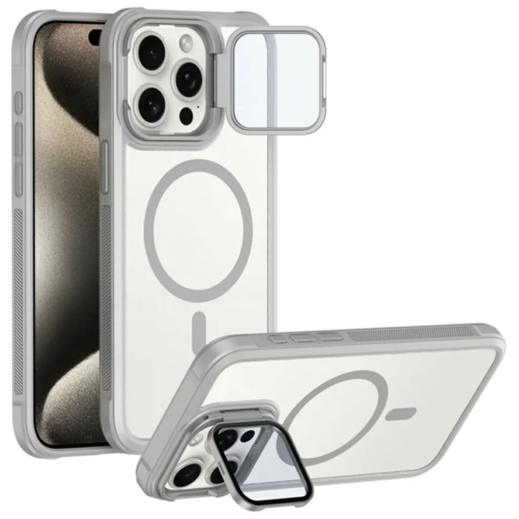 iPhone 15 Pro Mobilskal Magsafe med Linsskyddsstöd (Grå) | 2353 | AlltMobil