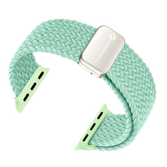 Forcell - Forcell Apple Watch (38/40/41mm) Armband Magnetic Nylon - Pistachio