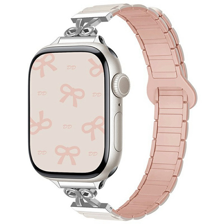 Apple Watch 38/40/41/42mm Armband Magnetic Bowknot - Starlight/Rosa | 5122 | AlltMobil
