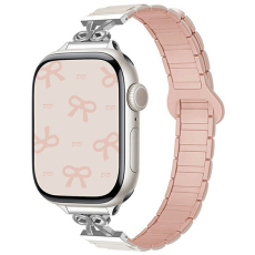 A-One Brand - Apple Watch 38/40/41/42mm Armband Magnetic Bowknot - Starlight/Rosa