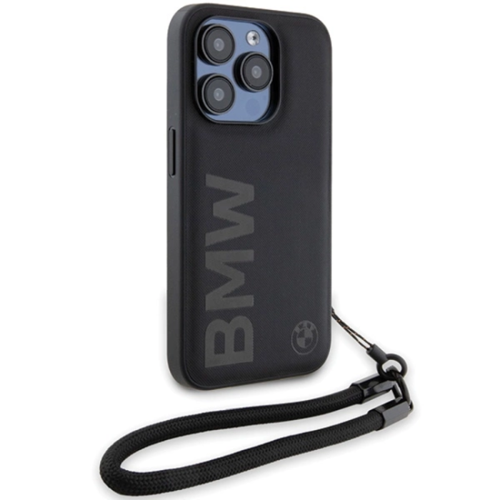 BMW - BMW iPhone 15 Pro Max Mobilskal Signature Läder Wordmark Cord