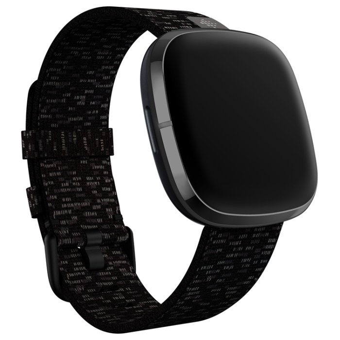 Fitbit - Fitbit Versa 3/4,Sense/Sense 2 Woven Band Charcoal L