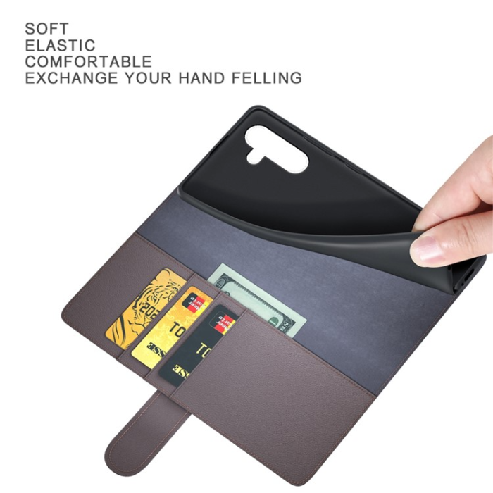 A-One Brand - Galaxy A14 5G/4G Plånboksfodral Äkta Läder Folio Flip - Svart