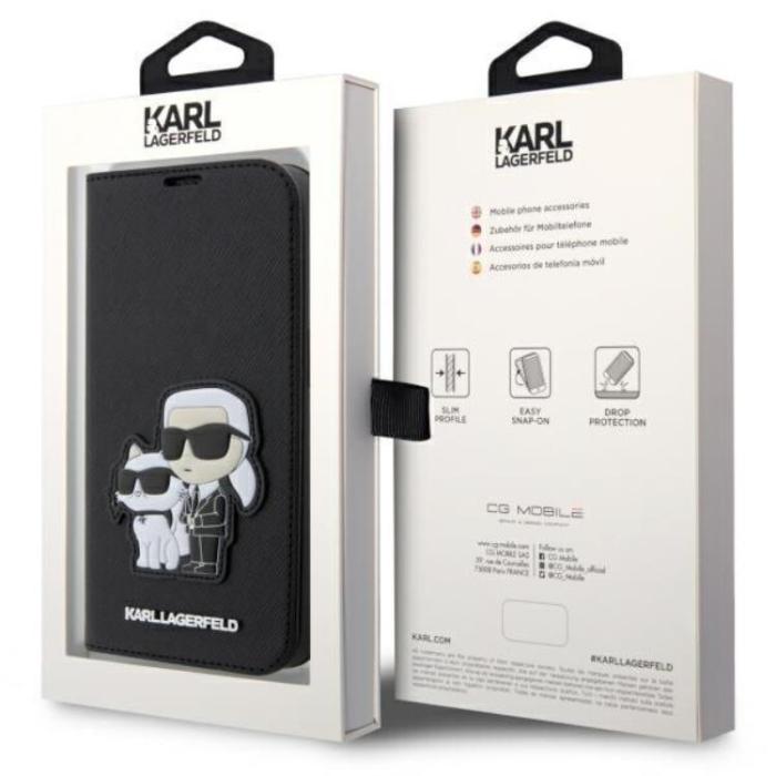 KARL LAGERFELD - Karl Lagerfeld iPhone 14 Pro Plånboksfodral Saffiano Karl