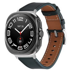 A-One Brand - Galaxy Watch 8/8 Classic (40/44/46mm) Armband Genuine Cow Läder - Blå