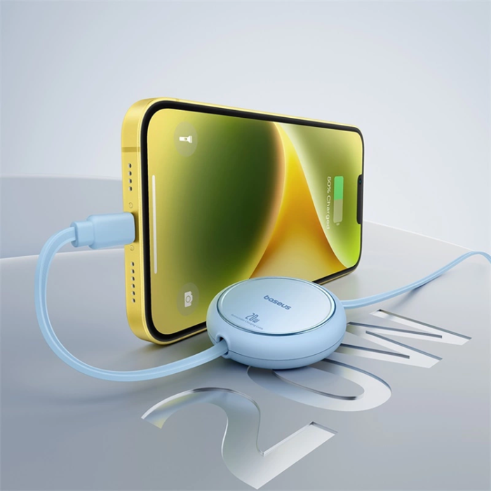 BASEUS - Baseus USB-C Till Lightning 20W 1m Kabel Free2Pull - Blå