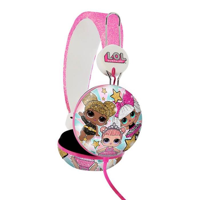 UTGATT1 - LOL Hörlurar On-Ear 90dB Glitter Glam - Rosa
