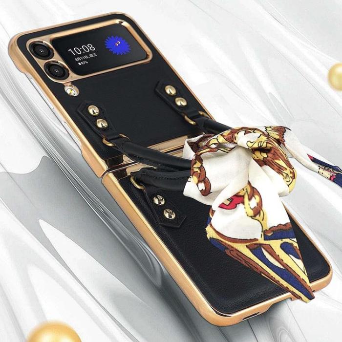 GKK - GKK Galaxy Z Flip 3 5G Skal Handväska - Gul