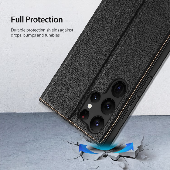 Dux Ducis - Dux Ducis Galaxy S23 Ultra Plånboksfodral Skin X2 Magnetic - Svart