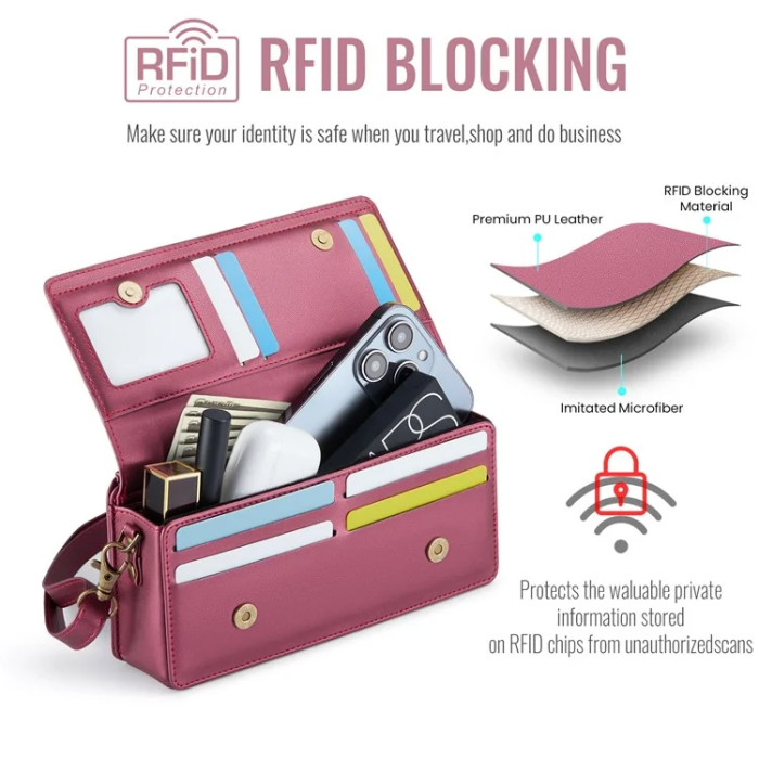 Caseme - CASEME Crossbody Väska RFID Blocking Me30 Max Läder - Röd