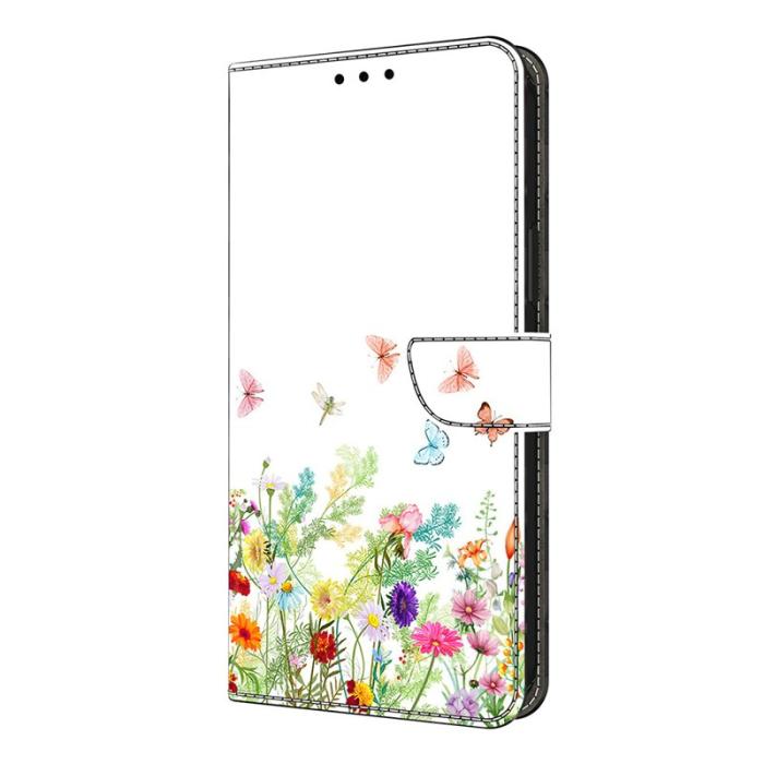 OEM - Samsung Galaxy S26 Fodral Äkta Läder Mönstertryck - Blommor och Gräs