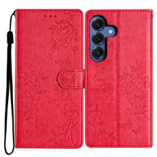 OEM - Samsung Galaxy S26 Plus Fodral &Auml;kta L&auml;der Flip Cover - R&ouml;d