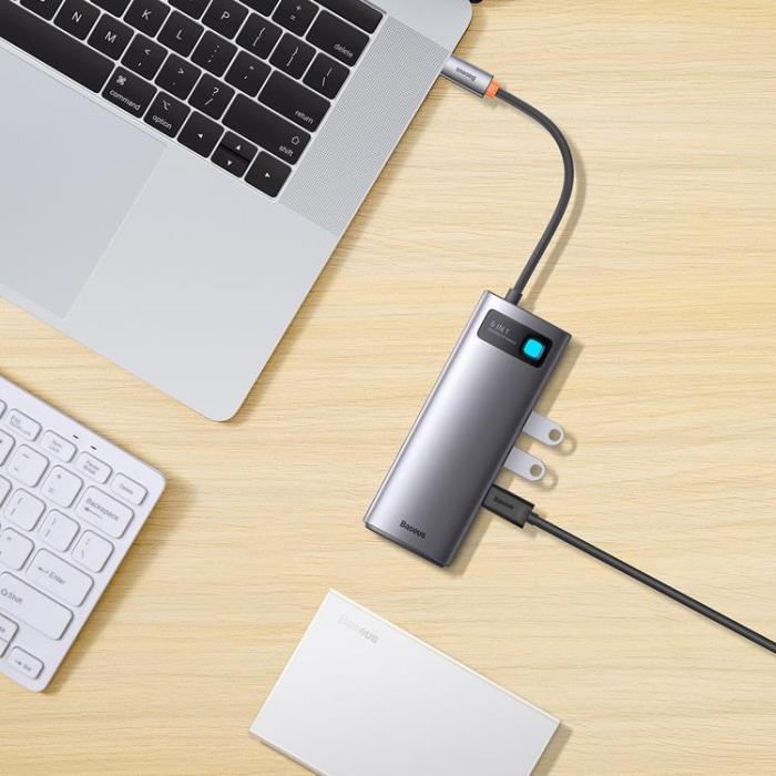 BASEUS - Baseus 6in1 Docking Station HUB Typ-C - Grå