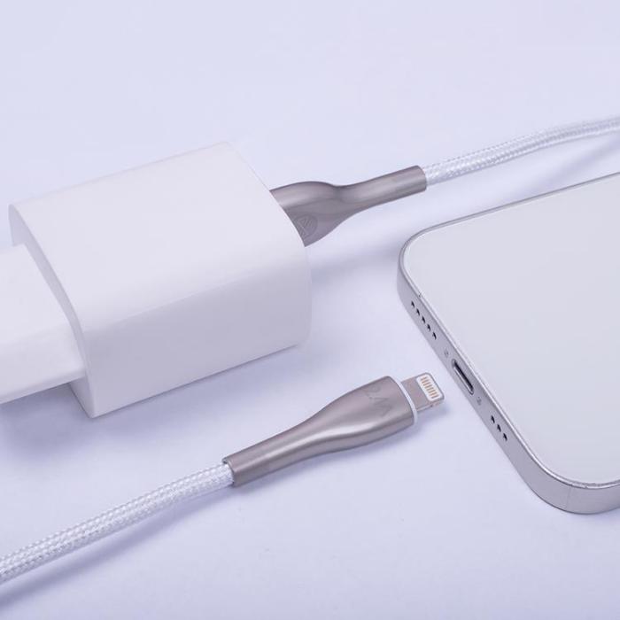 Forever - Forever Sleek USB-A till Lightning kabel 1m 2,4A - Vit