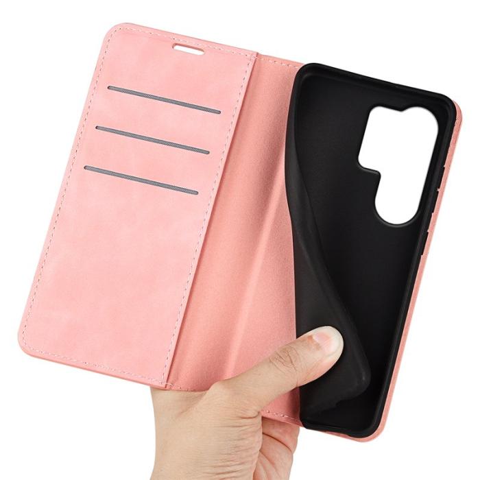 OEM - Samsung Galaxy S26 Ultra Fodral KonstLäder - Rosa