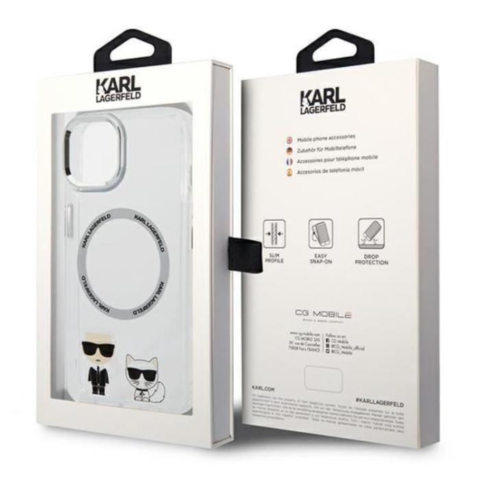 KARL LAGERFELD - Karl Lagerfeld iPhone 14 Plus Skal Magsafe Karl & Choupette Aluminum