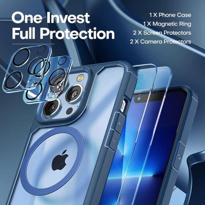 Boom of Sweden - [6in1] BOOM iPhone 14 Pro Skal - Kameralinsskydd - Härdat Glas - MagSafe Ring