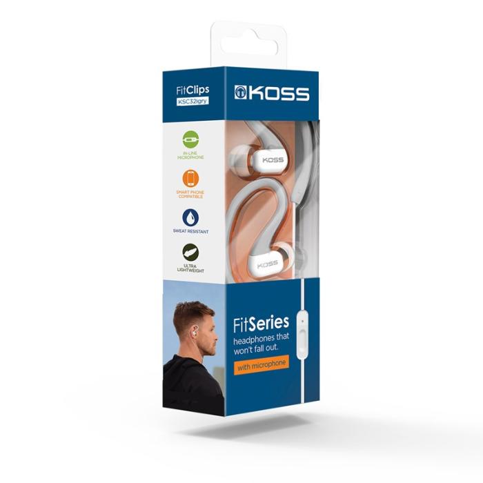Koss - Koss Hörlur KSC32i In-Ear Mic - Grå