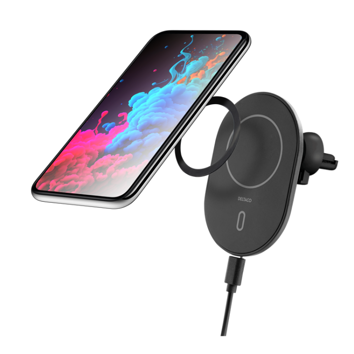 UTGATT1 - Deltaco Billaddare Trådlös Magnet - Svart