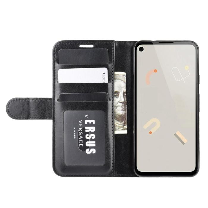 OEM - Leather plånboksfodral till Google Pixel 4A - Svart