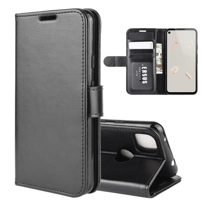 OEM - Leather plånboksfodral till Google Pixel 4A - Svart