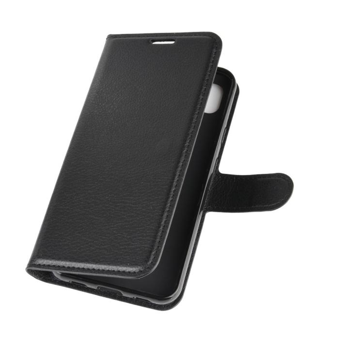 OEM - Litchi Leather plånboksfodral till Google Pixel 4A - Svart