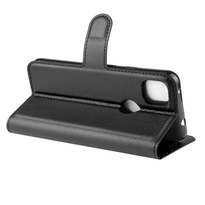 OEM - Litchi Leather plånboksfodral till Google Pixel 4A - Svart